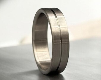 Unique Minimalist titanium ring Simple titanium band Industrial modern ring Brushed finish Wedding band Men anniversary Gift Valentines Gift