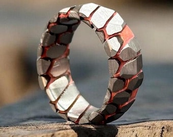 Custom Super Conductor Acid Etched Ring Wedding Ring for Men High