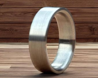 Unique Titanium Ring Industrial Modern Ring Brushed Finish Handcrafted Titanium Ring For Men Personalized Gift Anniversary Gift for him her