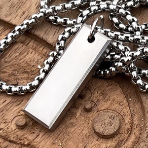 Titanium Pendant Necklace, Lightweight Hypoallergenic Metal Jewelry Handmade Titanium Necklace for Men or Women Unique Gift Necklace For Him