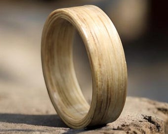 Ashwood Wooden Ring – Handmade Natural Wood Wedding Band / Rustic Eco-Friendly Ring