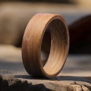Rosewood Bentwood Ring | Handmade Wooden Wedding Band | Unique Natural Men&#39;s Band | Lightweight Wooden Engagement Ring Anniversary Gift
