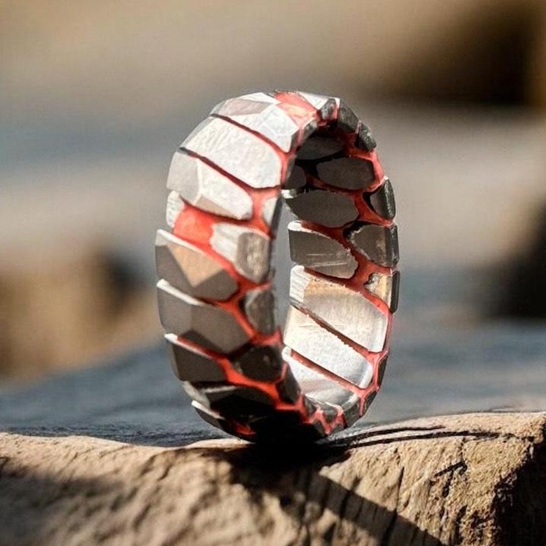 Superconductor Ring – Acid Etched Pattern | Unique Men's Wedding