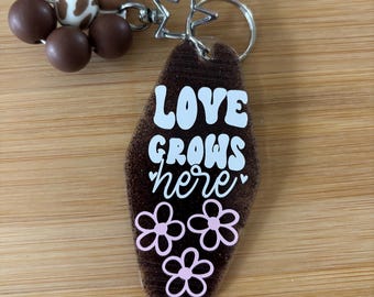 Hotel motel Keychain Bag Charm handmade