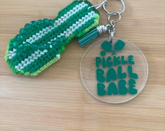 Pickle ball  Keychain Bag Charm handmade