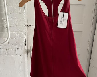 Cute!! Rare ZYIA Top - High Low ZYIA Cranberry Effortless Relaxed Fit Women's Tank Top, Long XL. Vintage Zyia Collection.
