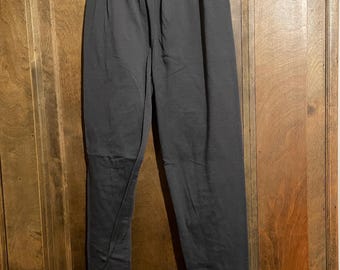 Vintage Microfiber Charcoal Gray Ultra-Soft Lined Fleece Lightweight Leggings - AWESOME for biking / Winter Running