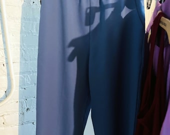 1990s Vintage Briggs New York Women's Blue Pants / Slacks / Trousers - Made in USA Classic Grandma Cottagecore 90s Fashion