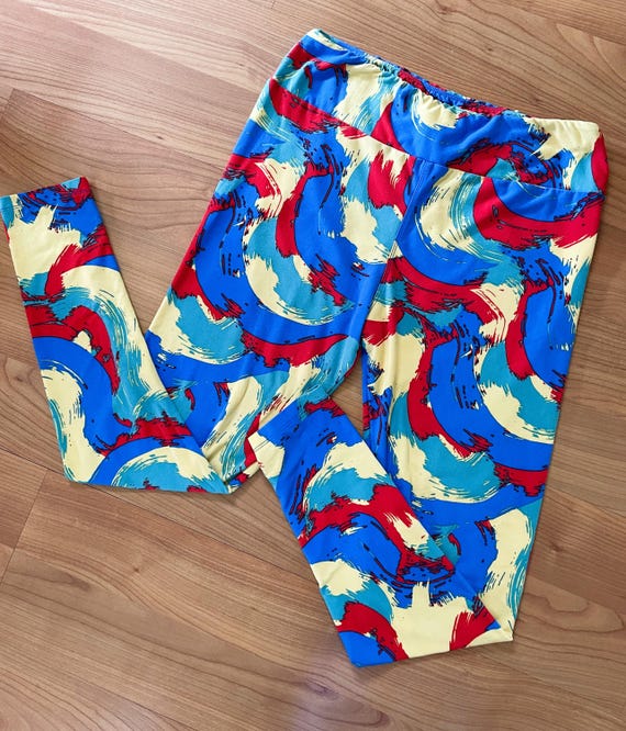 RARE PRINT Vintage Lularoe Colorful Leggings Women s Tall Curvy. READ Size Notes Look at Photo Measurements Modern Vintage Fashion. Etsy