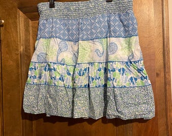 Vintage Star City 100% Cotton Paisley Skirt - REAL ALL - S but more like 3X (due to elastic issue)