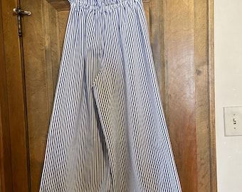 Rare Belted Two-Tuck Pants by NICE CLAUP, High Waist Wide Leg Pleated Trousers, Pre-Owned Fashion. Japan, Size F (Free): Small / Medium