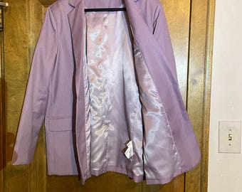 Mauve ALONE SAVOR Straight Cut Lined Blazer / Shoulder Pads / Women's Size L. Vintage Style, Oversized, with Shoulder Pads