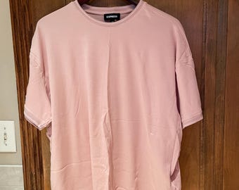 Express Men's Size XL Top - Super Soft Pink / Salmon ALL Cotton VTG T Shirt