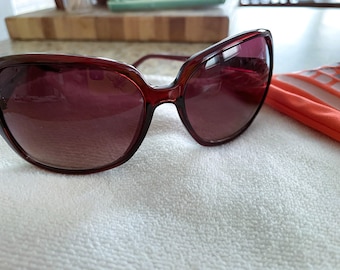 Rare Vintage FOSSIL Sunglasses – Large Audrey Hepburn Style, Purchased in Fossil, Pristine Condition, Limited Edition Bag