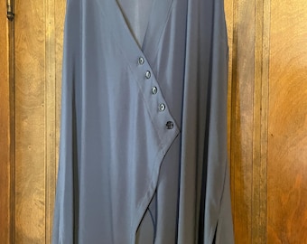 Vintage Sun Kim Women's Asymmetrical Buttoned Tunic Top Vest. Size Medium *fits like L