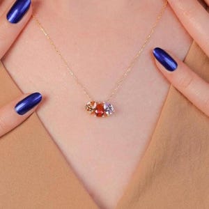Muttertagsgeschenke, 14K Gold Teardrop Birthstone Halsketten, Geschenke für Mama, Silver Birthstone Halskette, personalisierte Geschenke, Geschenk für Sie
