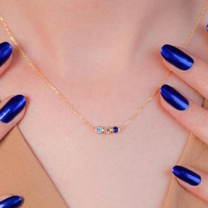 Mother&#39;s Day Gifts, 14K Gold Family Birthstone Necklace, Initial Birthstone Necklace For Mothers, Personalized Birthstone Jewelry, Moms Gift