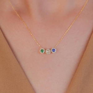 Mother&#39;s Day Gifts, Multiple Birthstone Necklace, Personalized Birthstone Jewelry, Family Birthstone Necklace For Mom, Gift For Grandmothers