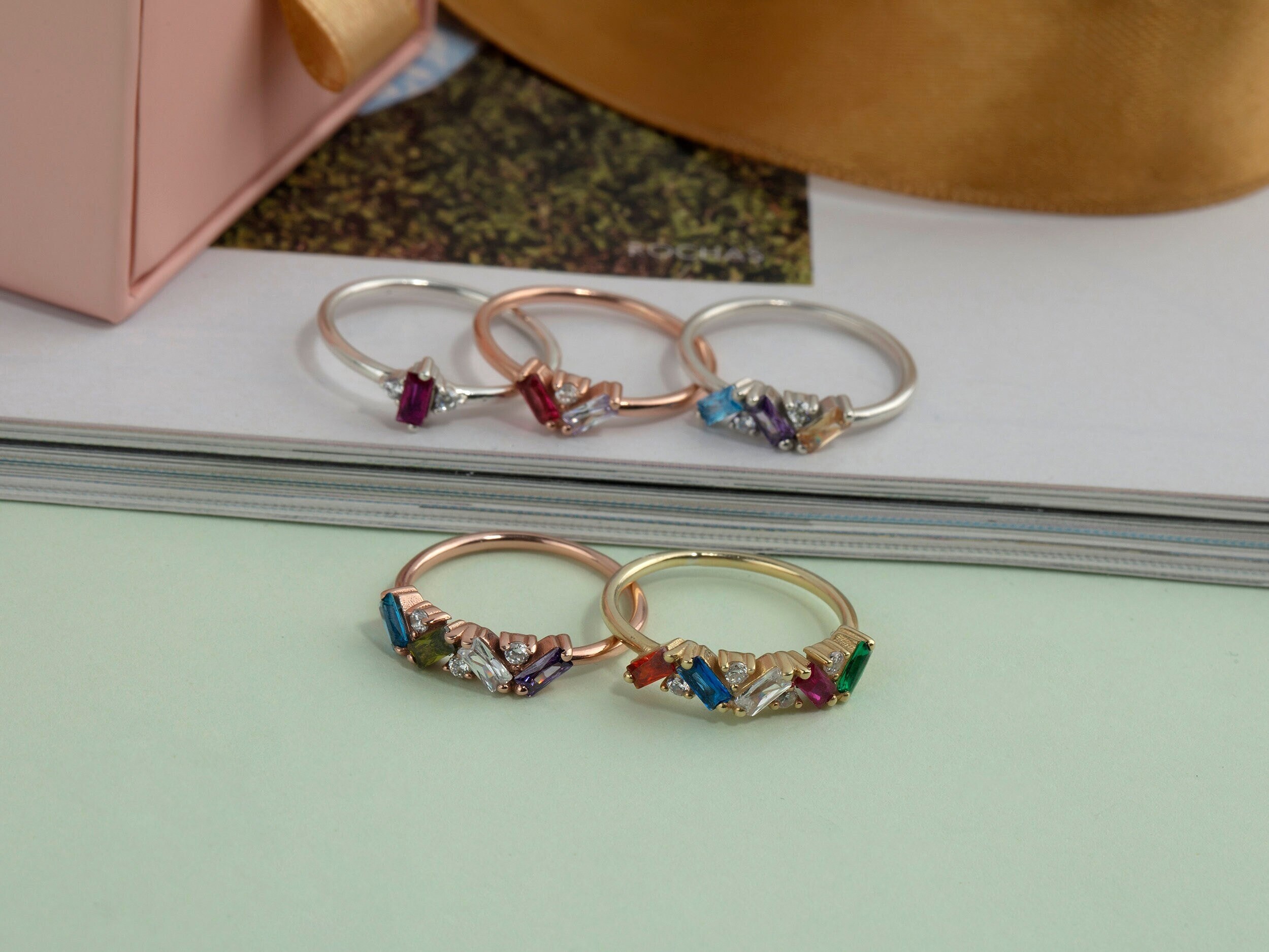 Sister Birthstone Rings Etsy
