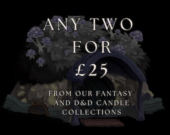 D&D Candle Bundle | Pick Any 2 Candles | Dungeons and Dragons Gift Set | TTRPG Fantasy Candles UK | Tabletop RPG Gift