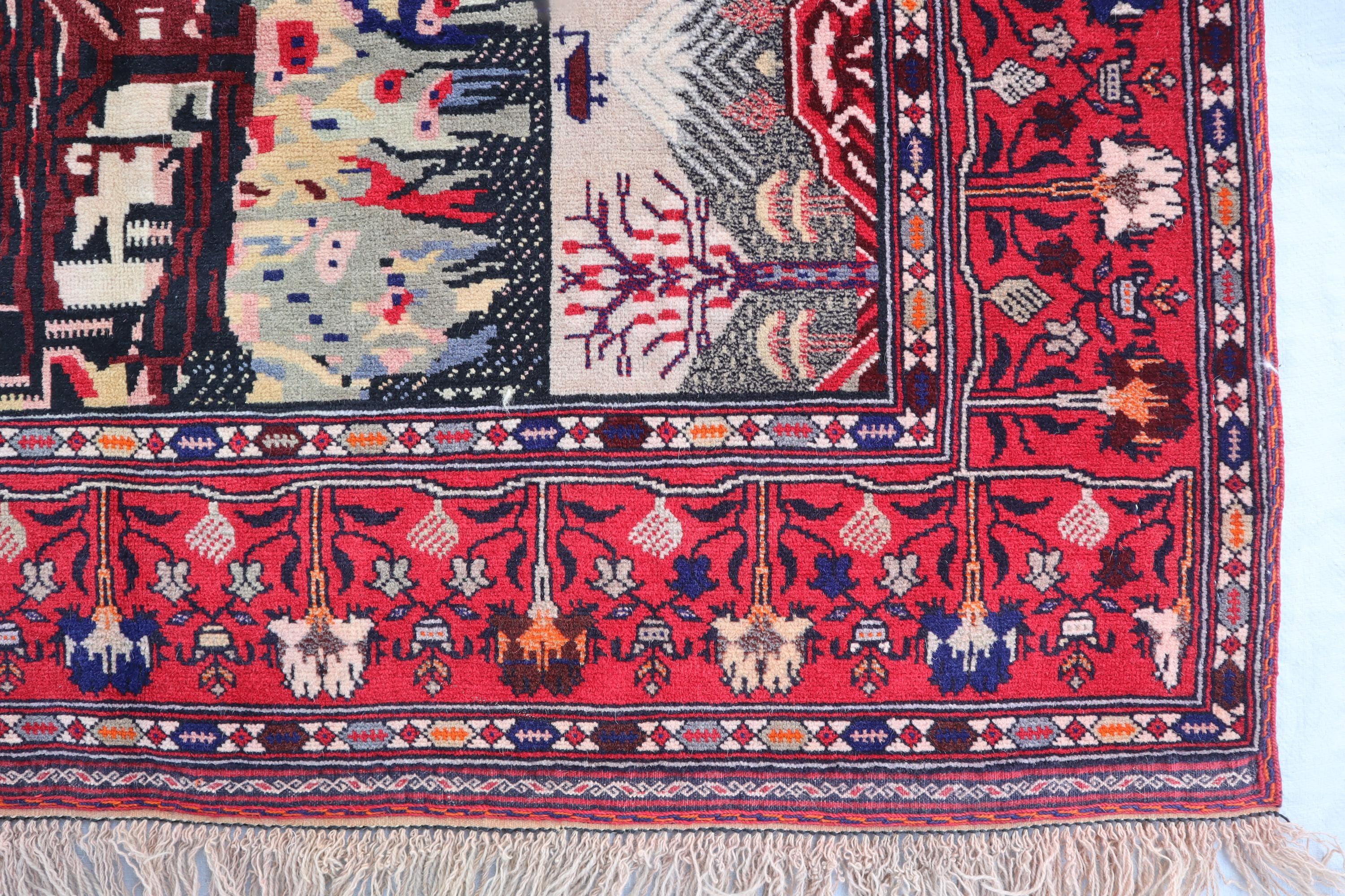 ⚫︎Picture Rug⚫︎202×109cm アフガンラグ ヴィンテージ ⚫︎Picture