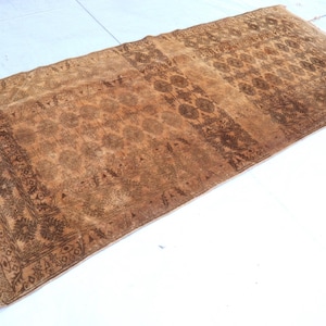 Antique Runner Rug 85x195 cm Terracotta Afghan Antique Handmade Tribal rug 2&#39;9x6&#39;5 ft Bukhara Ersari Rug, Hallway Runner Stair Treads Runner