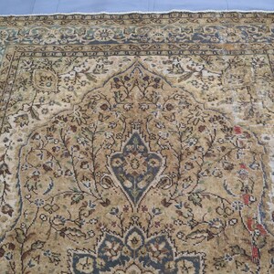 Alfombra beige de 1,93 m x 2,93 m, hecha a mano, de lana pura con diseño de cachemira. Hogar y vida. Alfombra única. Color neutro. Diseño Serapi. imagen 10