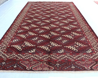 200x300 Sammlerstück Turkmenistan Yamut Teppich, Antiker Bokhara Tekke Tribal Teppich, Handgeknüpfter Feiner Teppich, Orientalischer Vintage Teppich