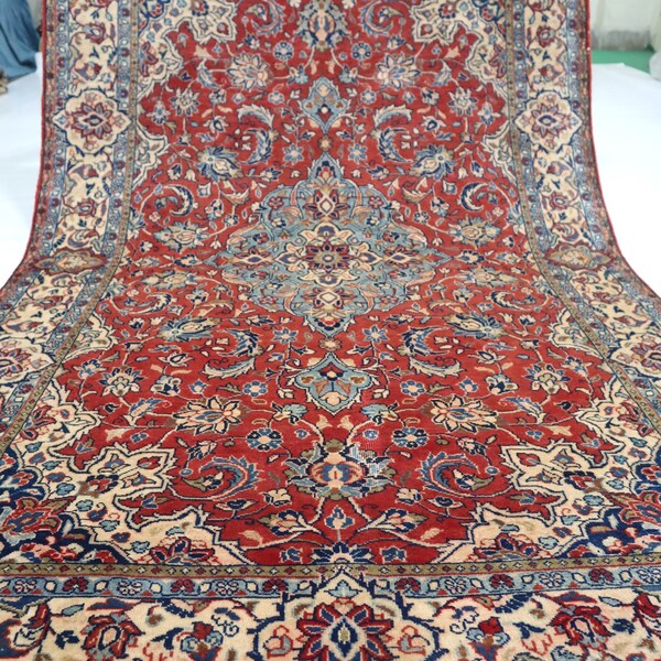 4'5x6'8 ft, Antique Turkish Serapi Heriz Rug/ Geometric Floral Afghan Handmade Area Rug/ Bedroom, Living Room Rug/ Turkmen Tribal Wool Rug