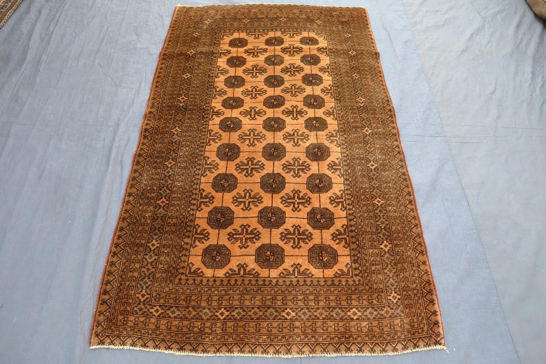3'5x6'5 Ft- Beige Tribal Runner Rug / 100x200 Cm One of a Kind Afghan ...