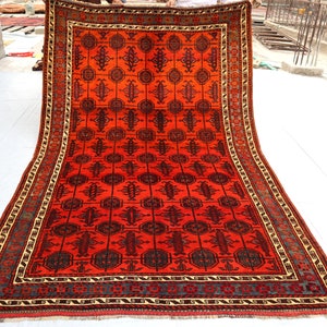 6x10 Large Vintage Maldari Baluchi Rug 6&#39;0x9&#39;8 ft Hand Knotted Area Rug, Tribal Area Rug, Oriental Rug, Antique Rug, Bedroom Living Room Rug