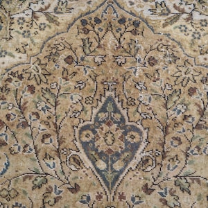 Alfombra beige de 1,93 m x 2,93 m, hecha a mano, de lana pura con diseño de cachemira. Hogar y vida. Alfombra única. Color neutro. Diseño Serapi. imagen 13