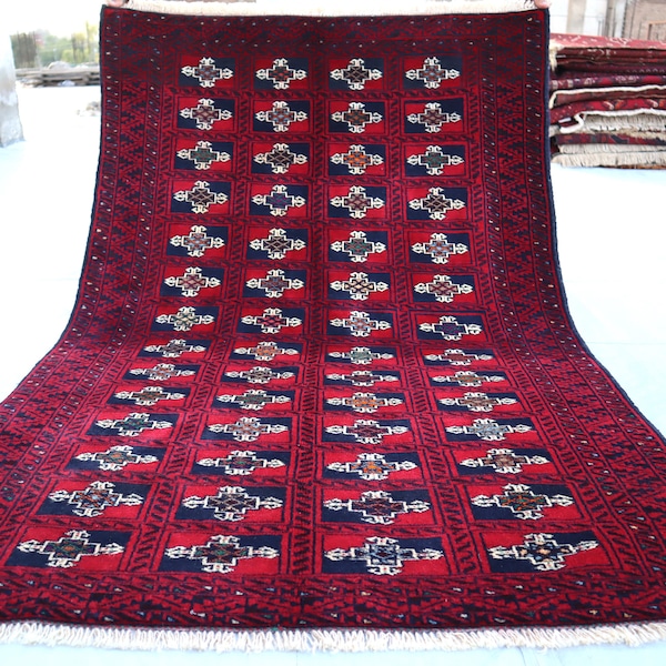 Collectors Piece 3x5 Afghan Rug/ Antique Rug Tribal Soft Rug/ Handmade Rug/ Oriental Baluchi Rug/ Vintage Rug/ Bukhara Rug/ One of Kind rug