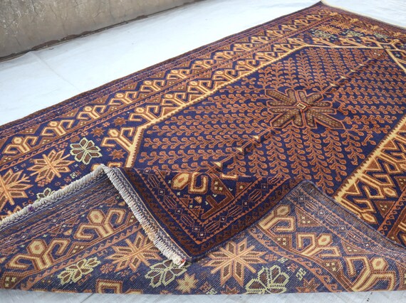 【 vintage rug 】カラジャラグ　メダリオン　幾何学　ヴィンテージラグ vintage rug 】カラジャラグ メダリオン 幾何学 ヴィンテージ