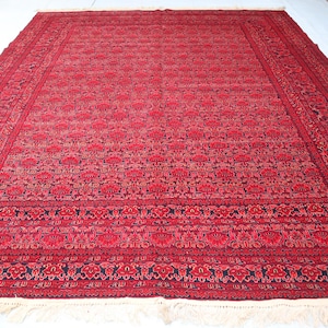 10 x 13 vintage tribal tapijt, groot Turkmeens tekke ersari-tapijt, Afghaanse handgeknoopte vegetarische kleurstoffen zacht wollen tapijt, oosters antiek tapijt, eetkamertapijt