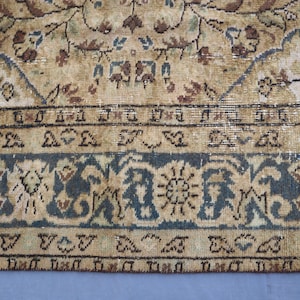 Alfombra beige de 1,93 m x 2,93 m, hecha a mano, de lana pura con diseño de cachemira. Hogar y vida. Alfombra única. Color neutro. Diseño Serapi. imagen 14