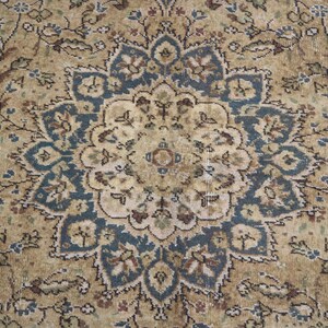 Alfombra beige de 1,93 m x 2,93 m, hecha a mano, de lana pura con diseño de cachemira. Hogar y vida. Alfombra única. Color neutro. Diseño Serapi. imagen 8