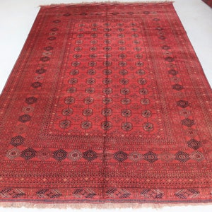 7x10 ft Collectors piece Antique Bokhara Rug, Afghan Handmade distressed faded Red Wool Rug, Turkmen Orange Vintage Rug, Hanmdade Wool Rug