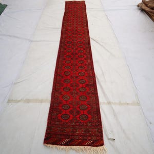 テラコッタランナーラグ 4'5x9'3フィート、アフガニスタン製