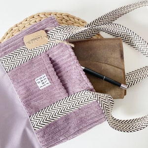 Tragetasche, Umängetasche, Tote Bag, Tasche aus Cord, Umhängetasche Damen, Tragetasche Cord, Umhängetasche Mauve, Schultertasche Bild 1