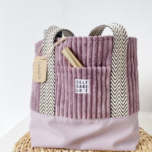 Tragetasche, Umängetasche, Tote Bag, Tasche aus Cord, Umhängetasche Damen, Tragetasche Cord, Umhängetasche Mauve, Schultertasche Bild 2