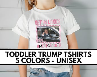 Camiseta infantil 2024 Get In Loser Camiseta infantil Camiseta política Apoiador eleitoral Vestuário infantil patriótico Roupa infantil Camiseta infantil para Trump
