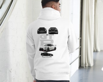 Nissan GTR R35 Unisex white Hoodie