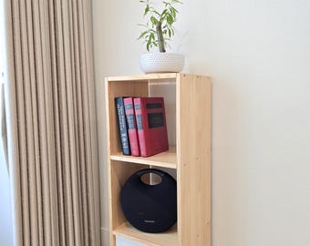Étagère solide 1 x 3 | Organiseur de cubes en bois | Bibliothèque en bois| Support pour tourne-disque |