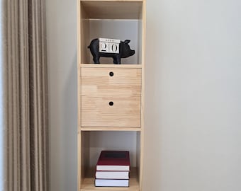 Étagère solide 1 x 4 | Organiseur de cubes en bois | Bibliothèque en bois| Support pour tourne-disque |