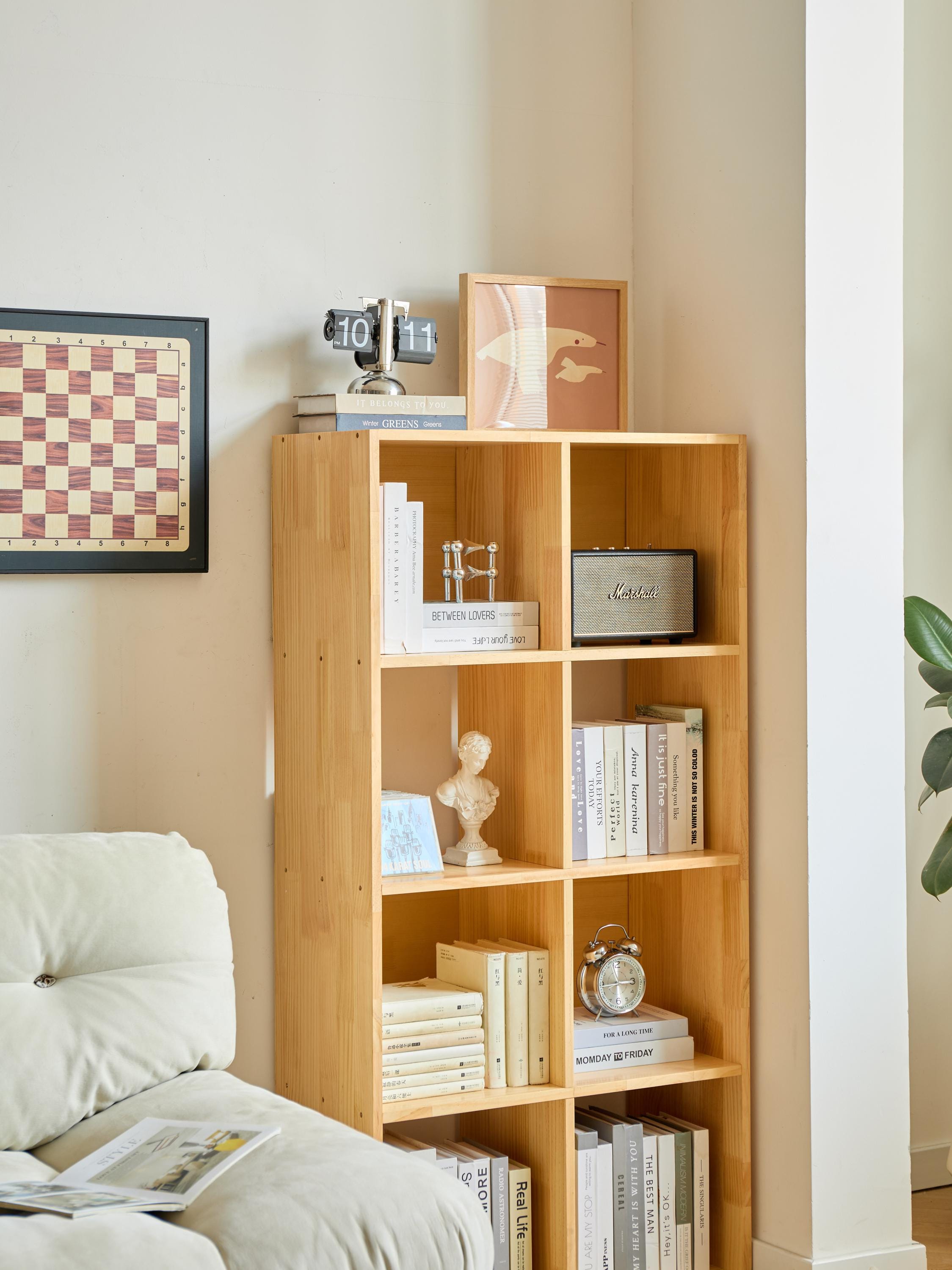 Solid Cubby Shelf 2x4 | Wooden Cube Organizer | Wooden Bookcase