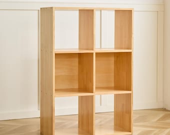 Étagère solide 2x3 | Organiseur de cubes en bois | Bibliothèque en bois| Support pour tourne-disque |