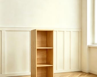 Solid cubby shelf 1 x 3 | Wooden cube organizer | Wooden bookcase| Record player stand |