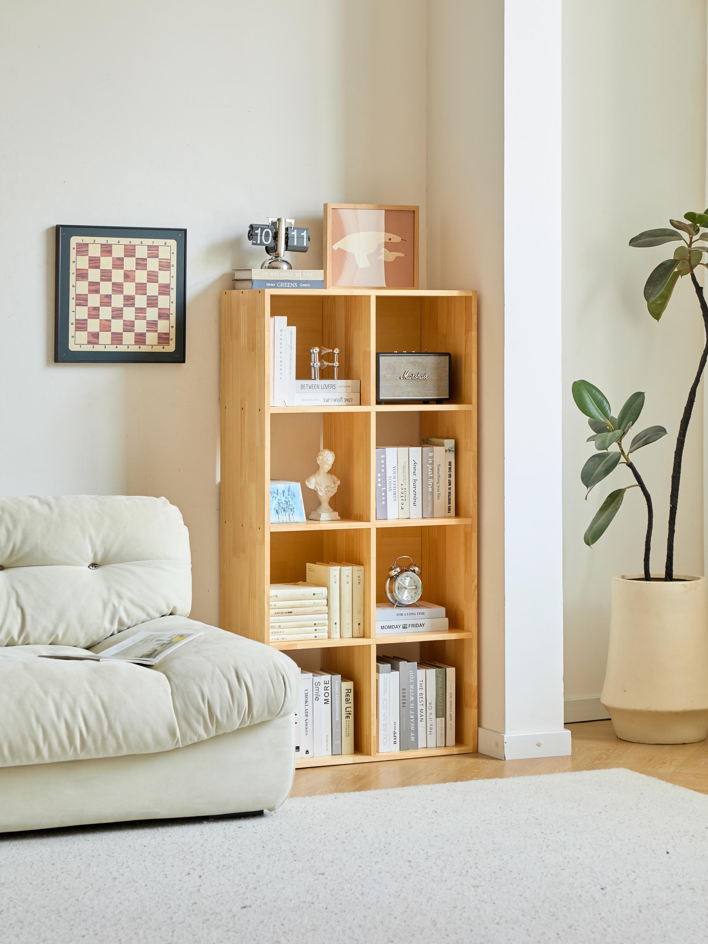 Solid Cubby Shelf 2x4 | Wooden Cube Organizer | Wooden Bookcase