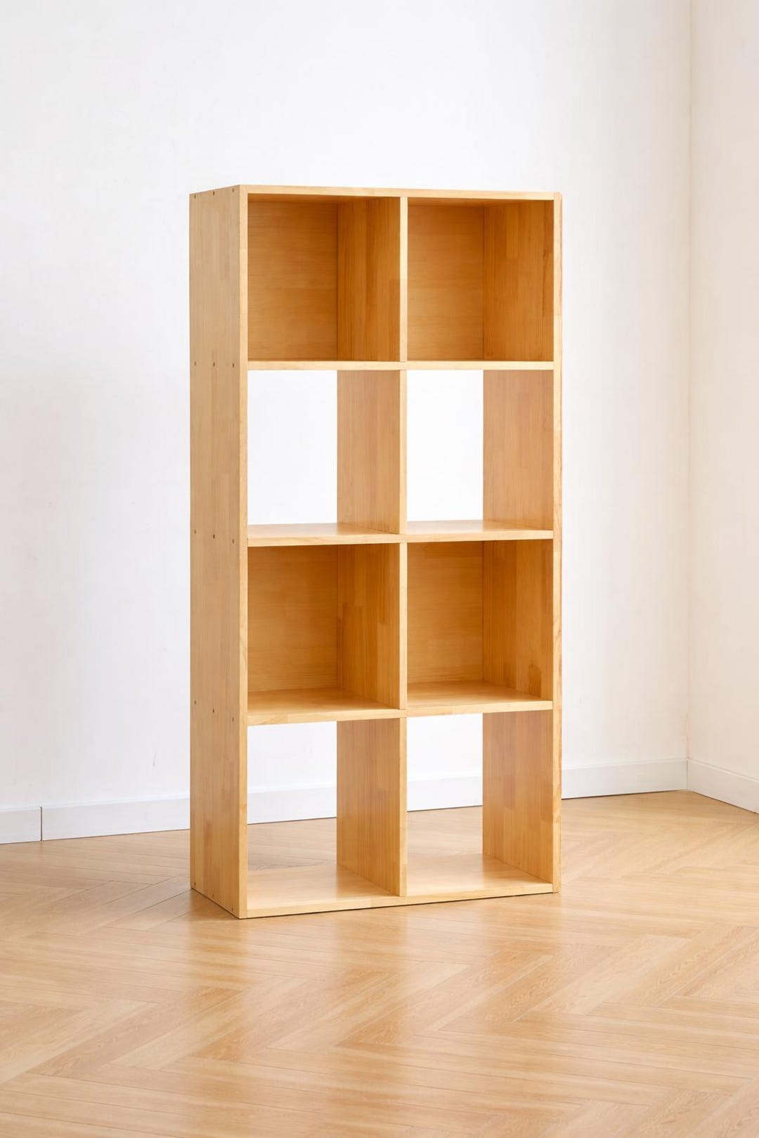 Solid Cubby Shelf 2x4 | Wooden Cube Organizer | Wooden Bookcase